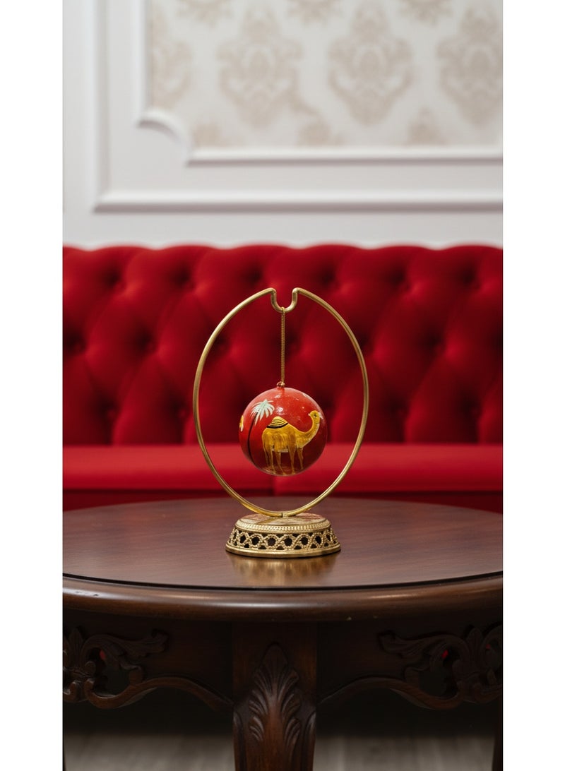 DECORATIVE PAPER MACHE HANGING BALL HANDMADE AND HANDPAINTED COLOR RED SIZE 2 INCHES - Image 3